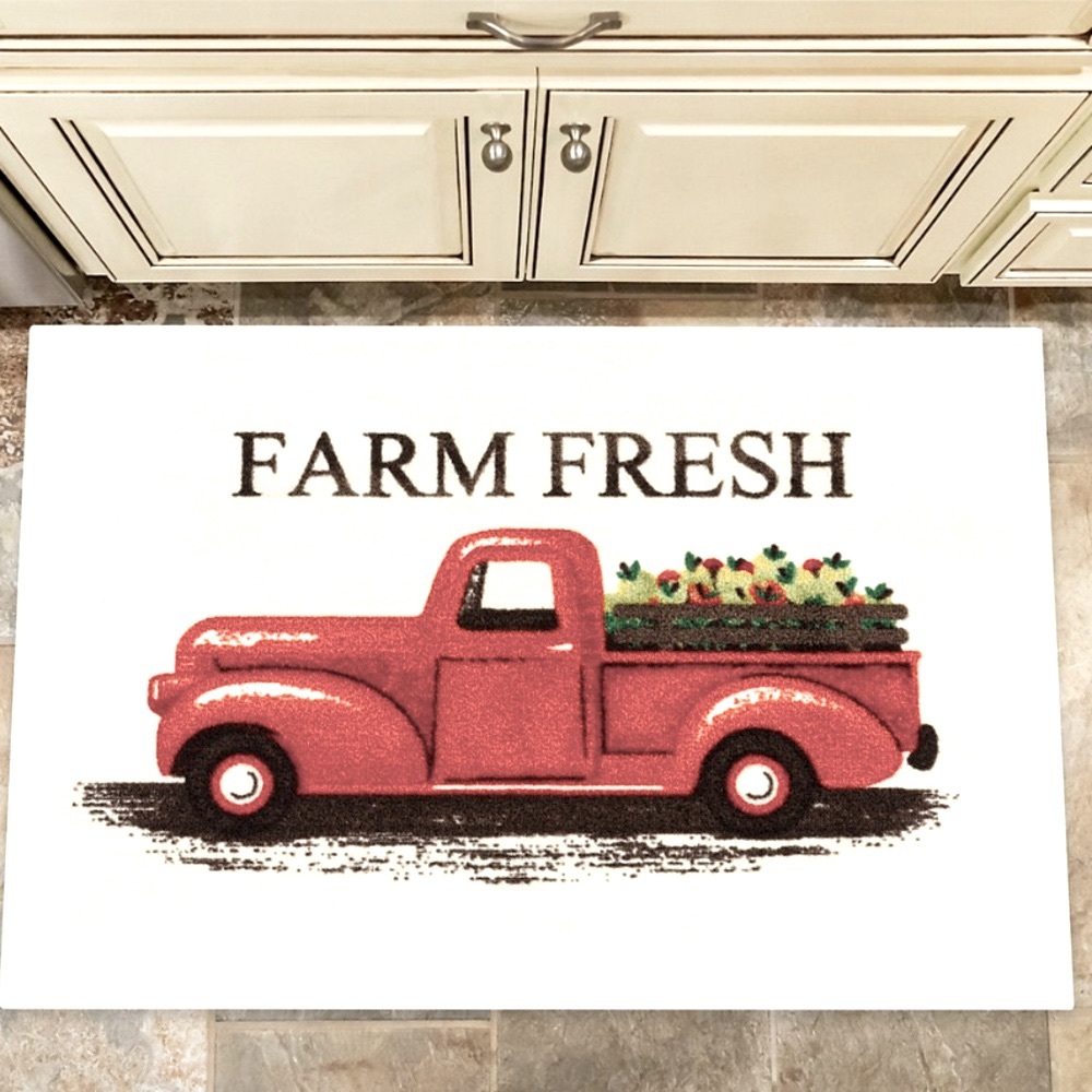 Rug Carpet Runner Farmhouse Farm fresh red truck